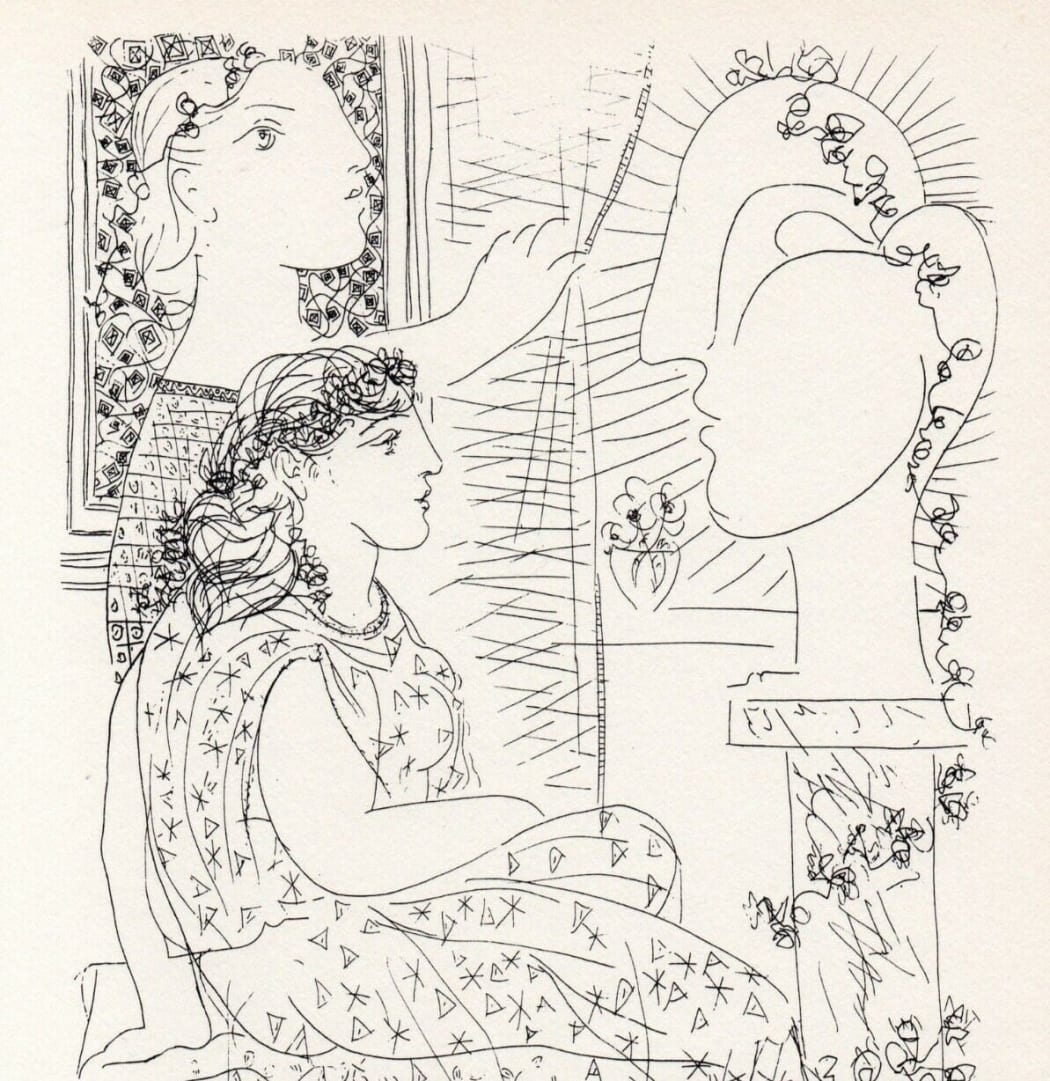 Deux Modèles Vêtus (Two Dressed Models) by Pablo Picasso