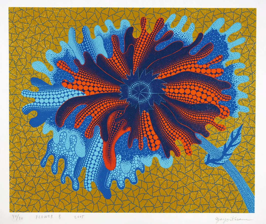 Yayoi Kusama signed flower print