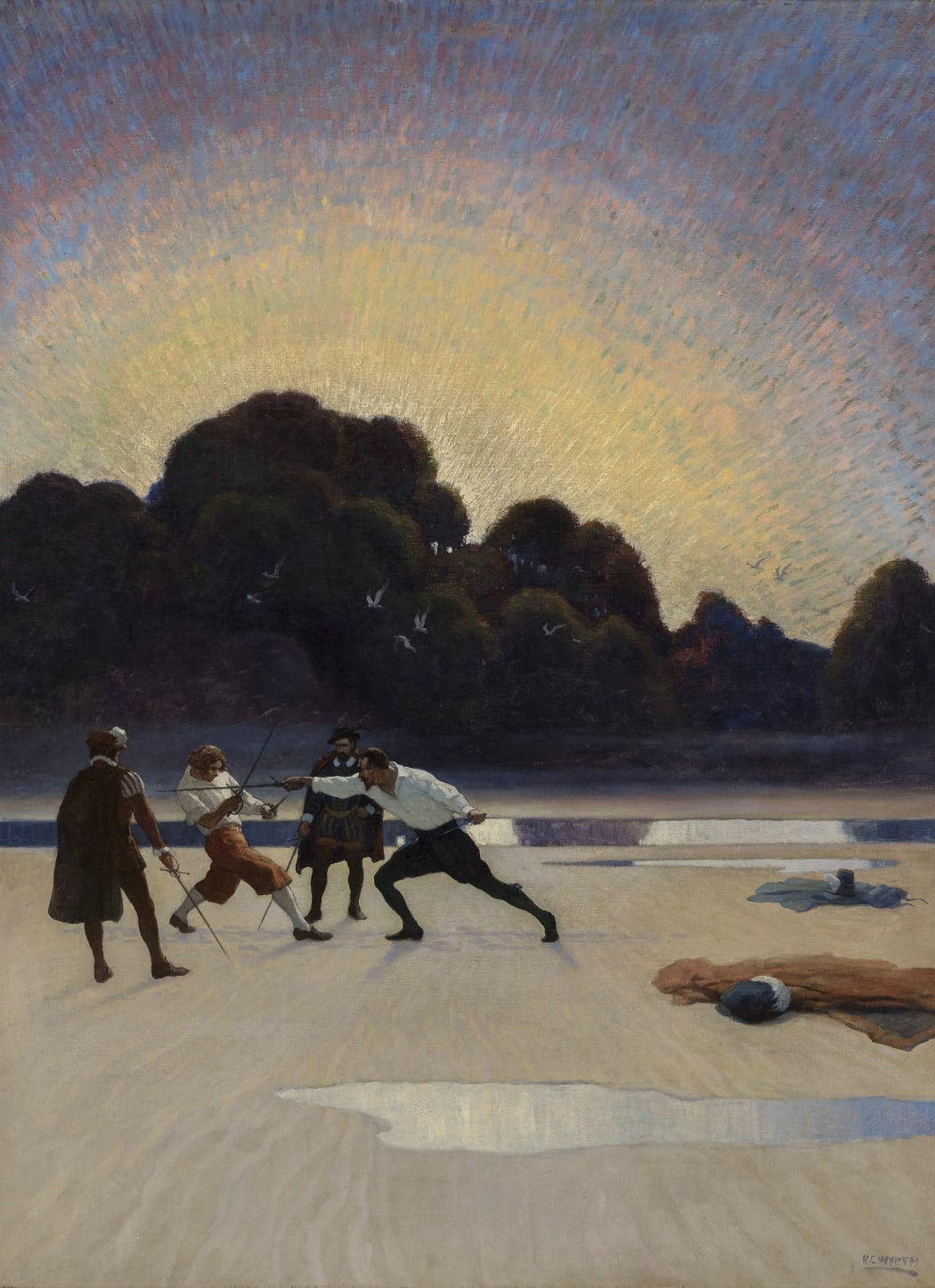 N.C. Wyeth, The Duel on the Beach, 1920