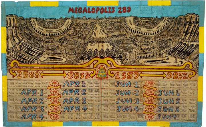 Megalopolis 289, 2010, mixed media on paper, 24.5 x 35.5 in