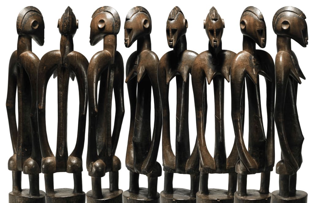 Senufo figure (lot 48). Height: 92 cm. Image courtesy of Sotheby’s.