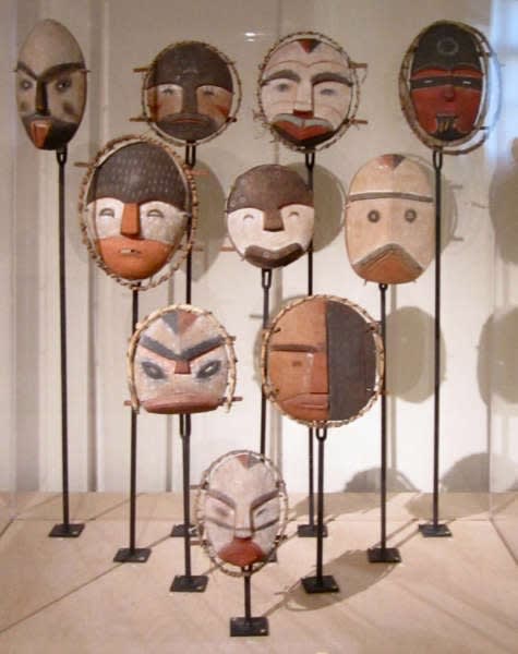 Alutiiq masks from the Kodiak archipelago at the Boulogne-sur-Mer Museum