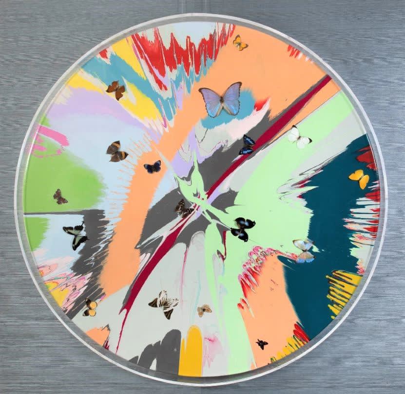 Damien Hirst spin painting Beautiful Grinch Painting (with butterflies) 2007