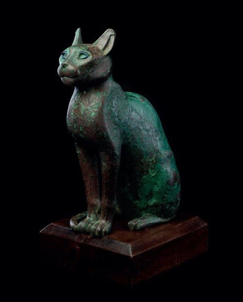 Egyptian Cat, Bronze, c. 332-30 BC for sale