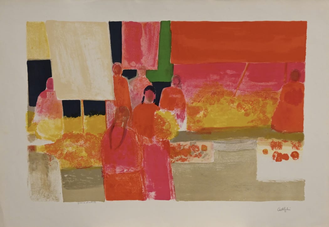 Grand marchè Mexicain, limited edition French lithograph