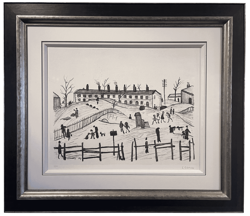 L.S. Lowry, Winter in Broughton, Print, Signed in pencil, Edition 27/75