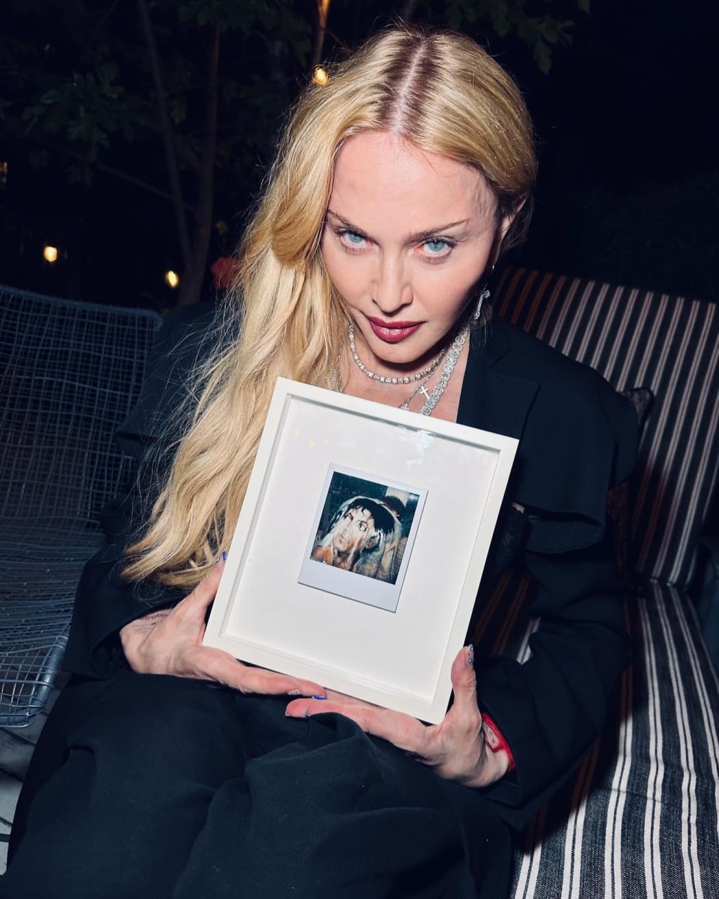 Madonna Finds Comfort in Warhol's Polaroid Featuring Keith Haring in Michael Jackson Jacket