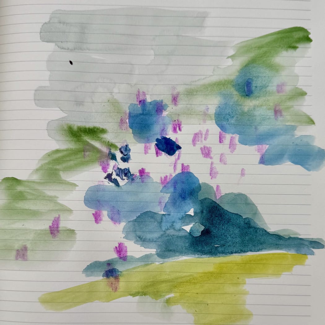 Jennifer Davey, Spring sketch, watercolor and colored pencil, 2025