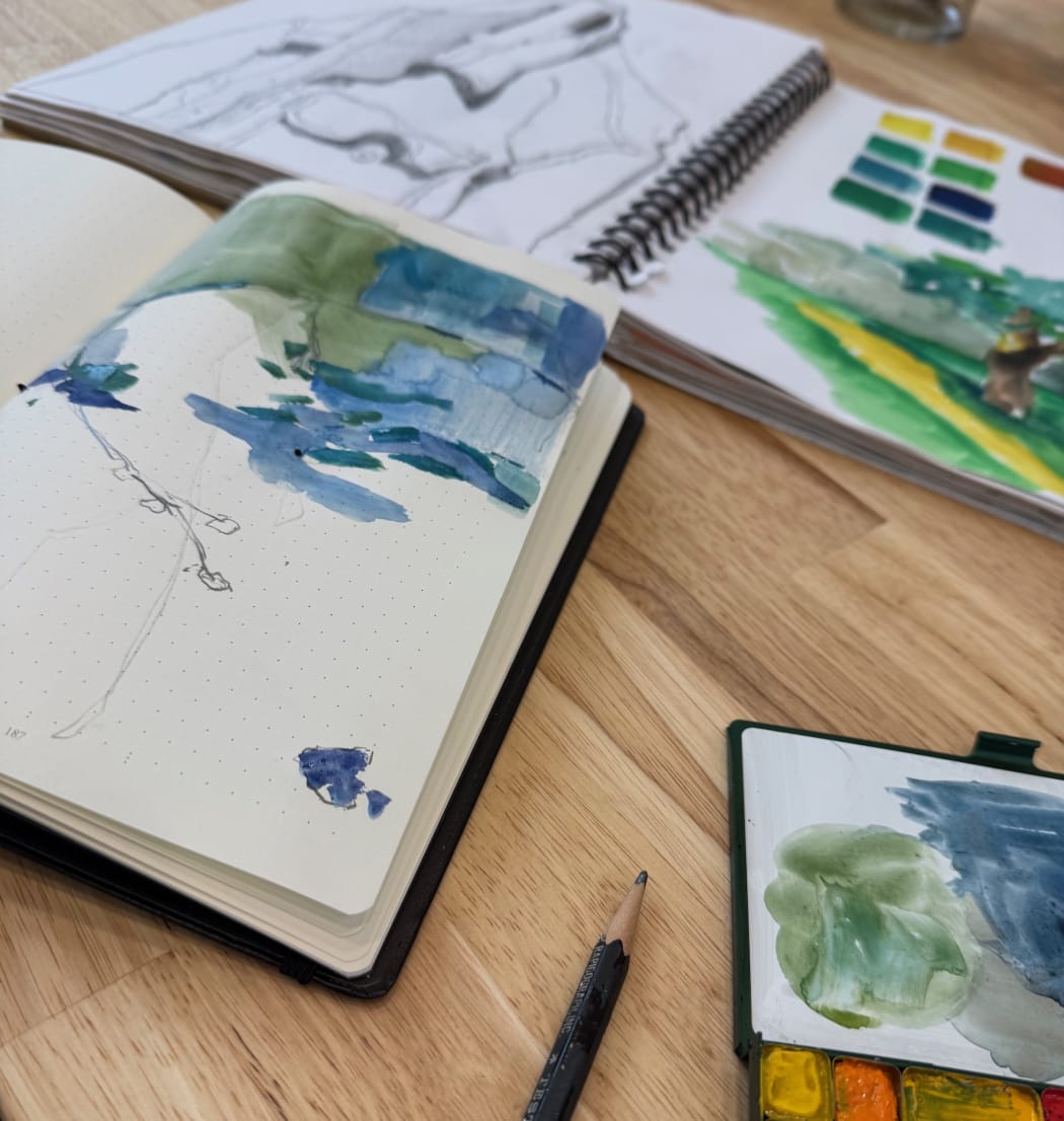Jennifer Davey, sketchbooks from a drop in drawing session at the B.A.R.N, 2025