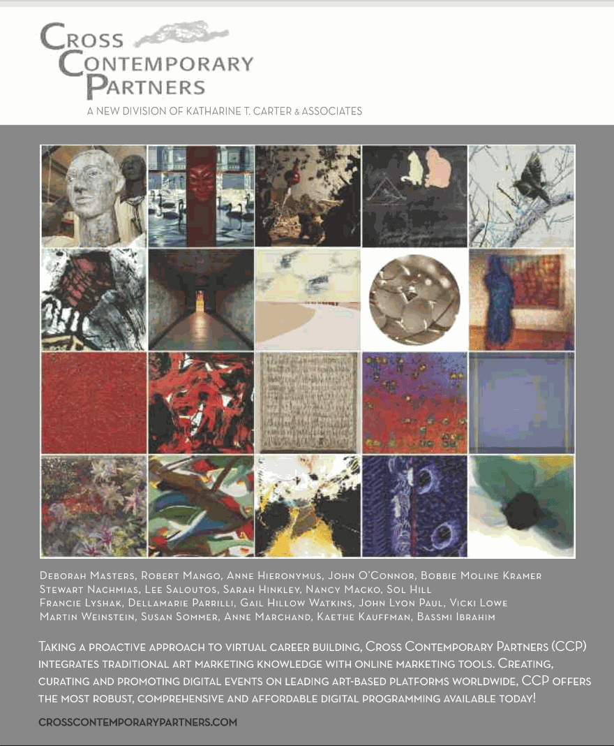 Cross Contemporary Partners Ad inside the front cover of Art in America's 2020-21 Museum and Gallery Guide