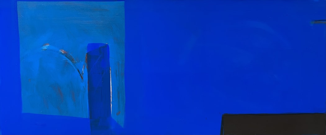 Frank Phelan, Nomadic Blue, oil on canvas, 50.5 x 119 cms