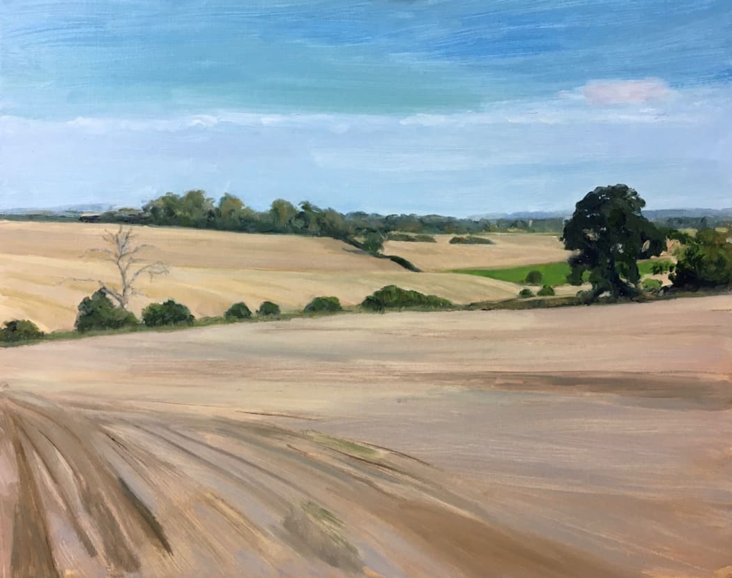 Celia Montague, After the Harvest II, oil on canvas, 40 x 50 cms