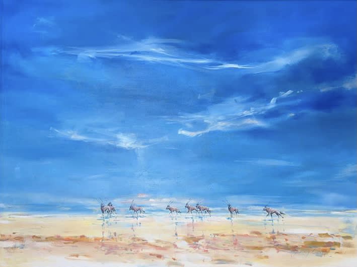 Julia Cassels, Oryx on the Plain, oil on canvas, 80 x 100 cms
