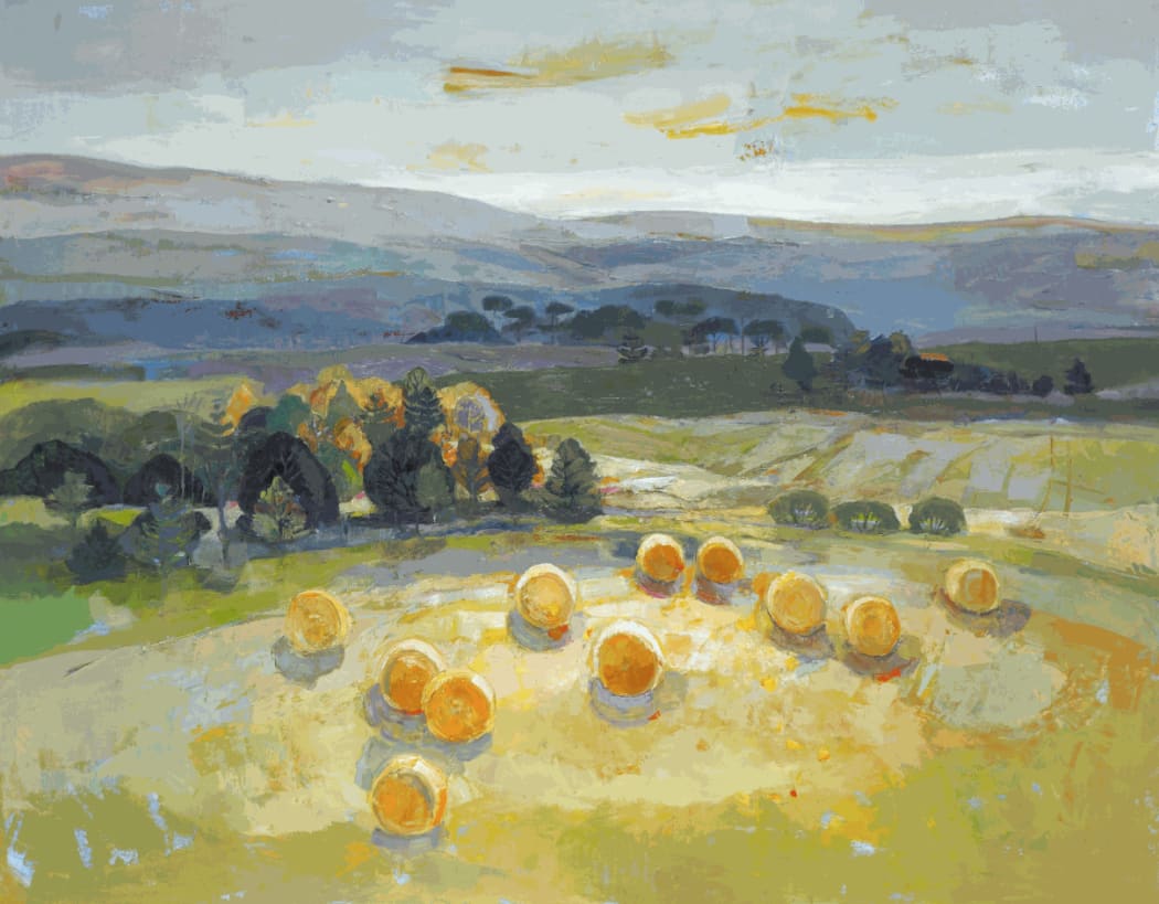 Hills and Bales , oil on canvas, 111.8 x 142.2 cms, £8,600