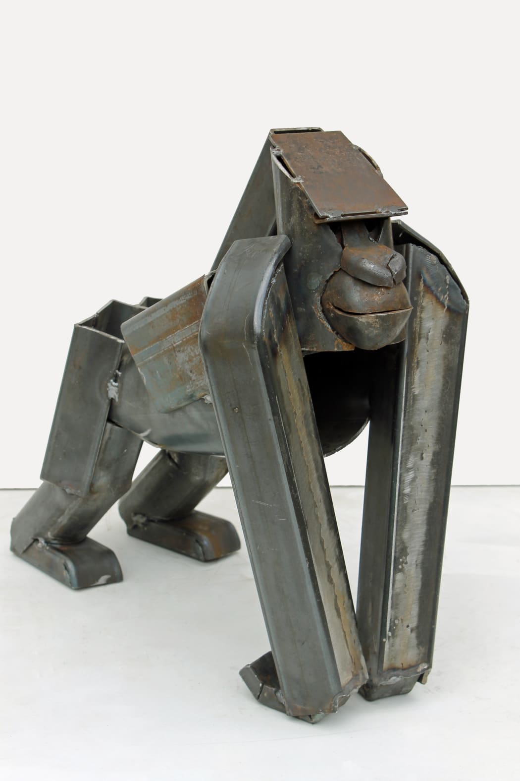 Gorilla Standing, welded metal, 43 x 44 x 22 cms