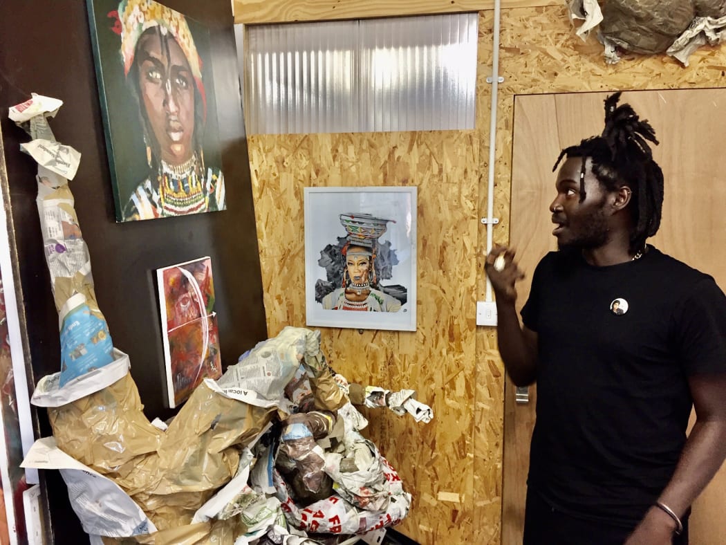 Sani in his art studio