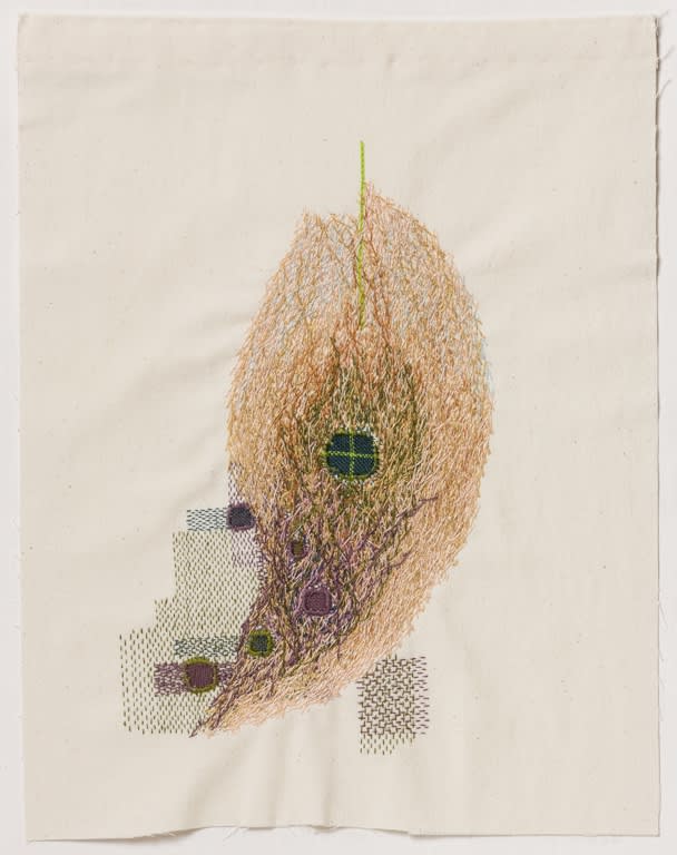 Mark Newport, Mend IV, embroidery on muslin