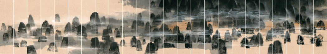 Dynasties 千秋, 2019 Ink and colour on paper 水墨設色紙本 137 x 828 cm