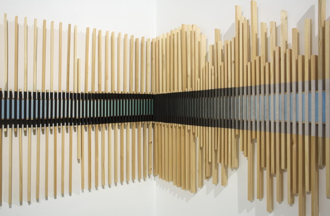 Yu Yang, Disorder and in Order, 2014, Ink on paper & wood, 130 x 500 cm