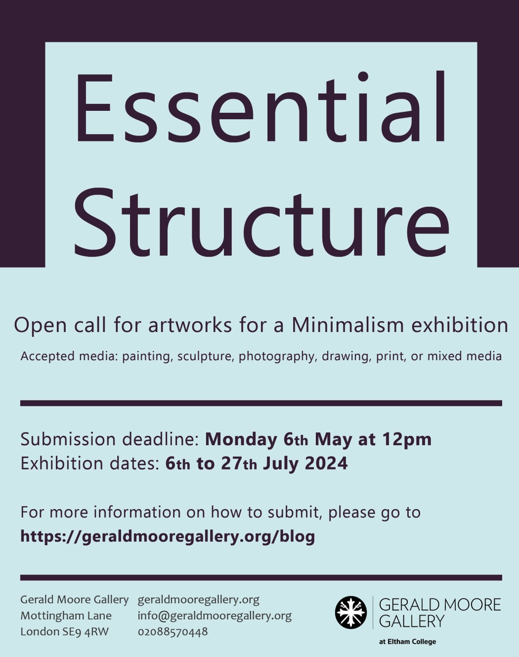 Open Call 'Essential Structure' Minimalism Exhibition