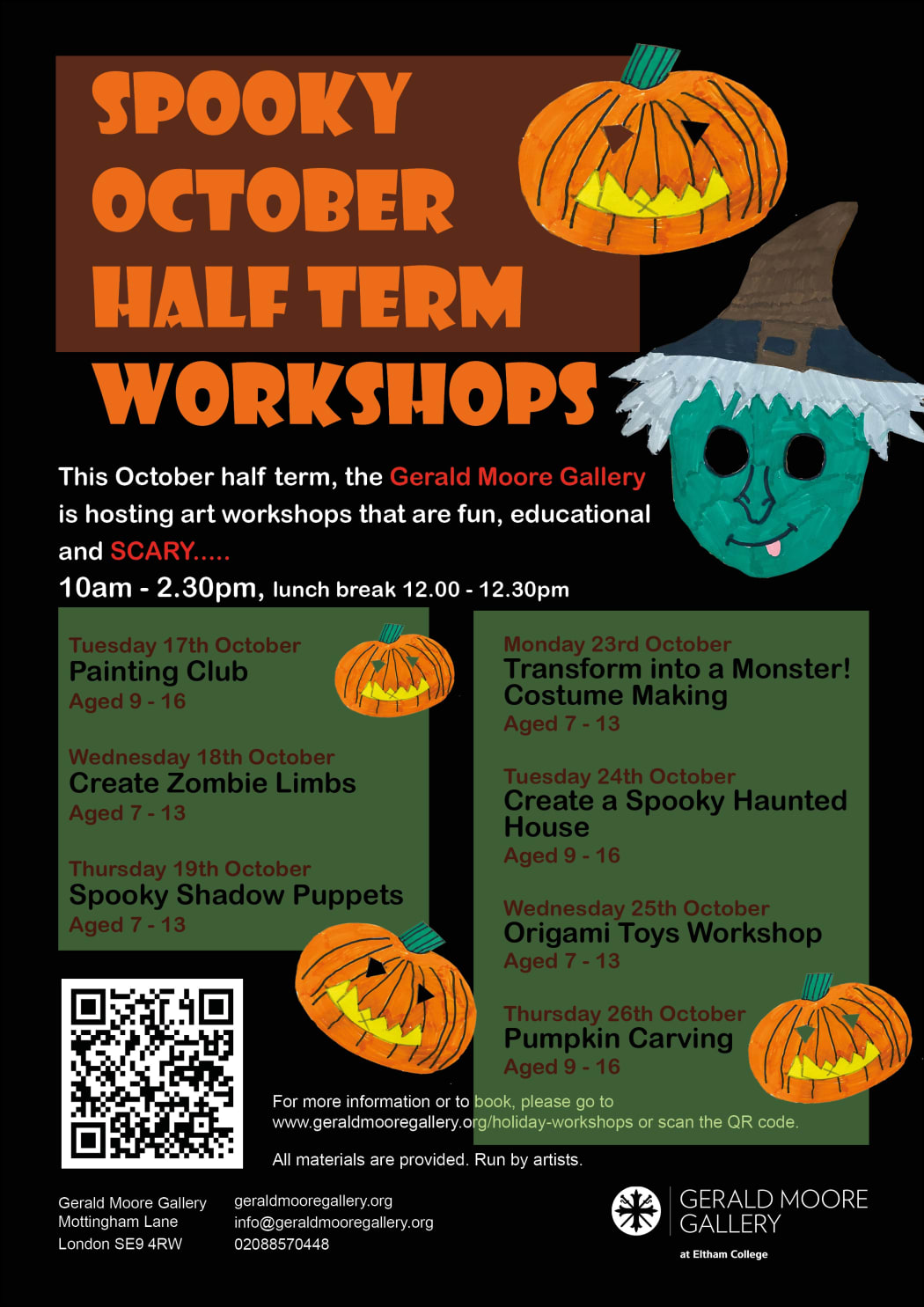 October Half Term Workshops