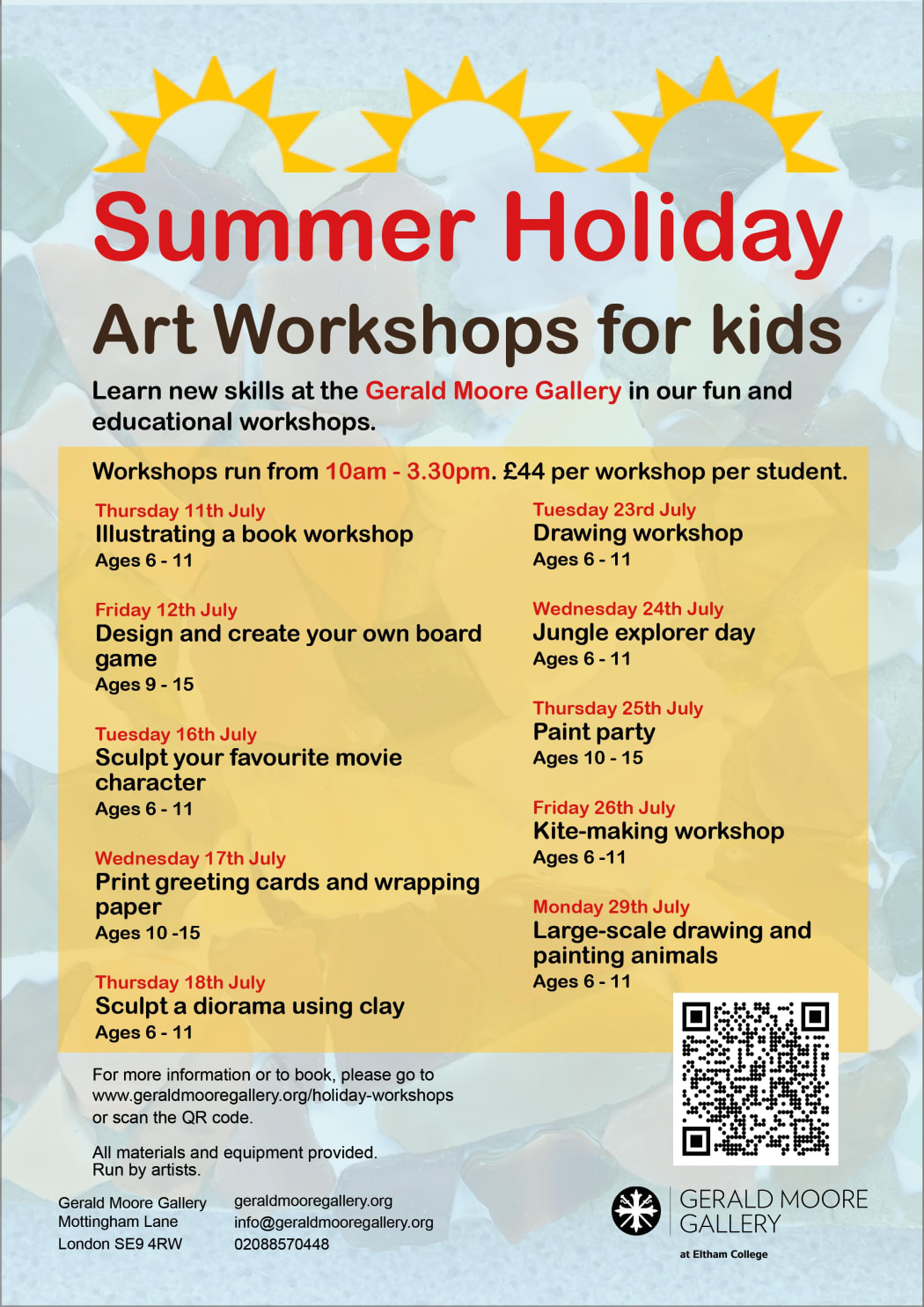 Summer Art Workshops for Kids at the Gerald Moore Gallery