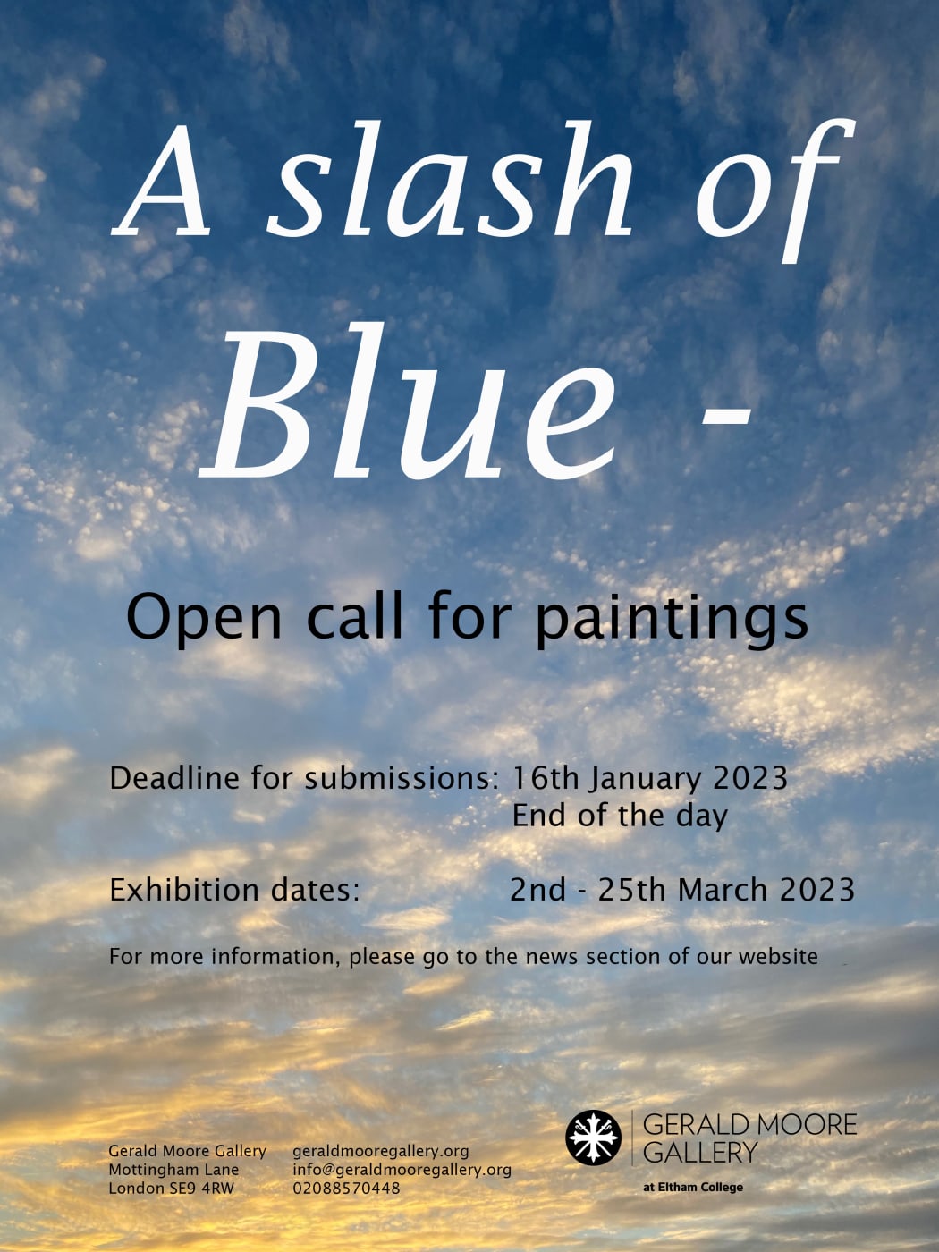 Open Call: A slash of Blue- 