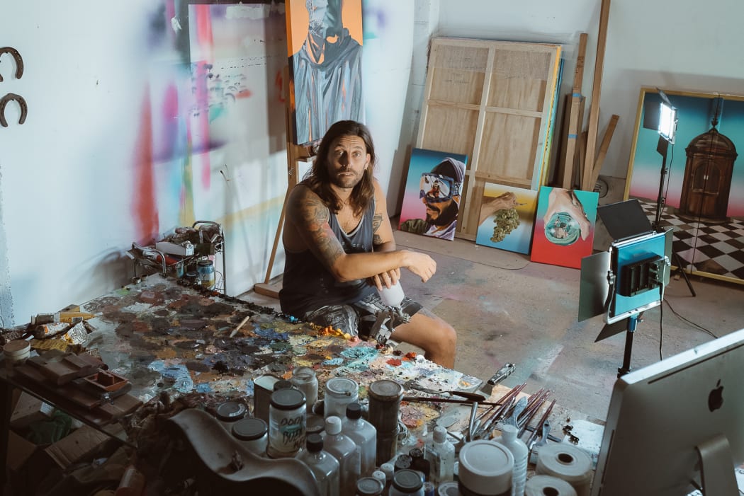Jaime Velázquez in his studio in Cádiz