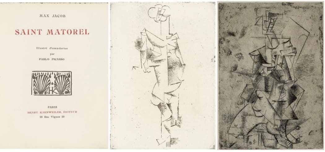 A book cover and two portraits by Pablo Picasso