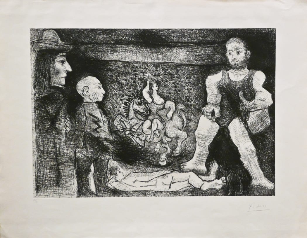 Pablo Picasso: Picasso, son oeuvre, et son Public B1481, 1968, etching, 22 1/2 x 28 inches