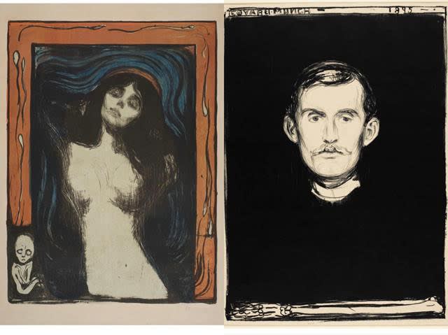 Munch: Portrait of Madonna and his self portrait