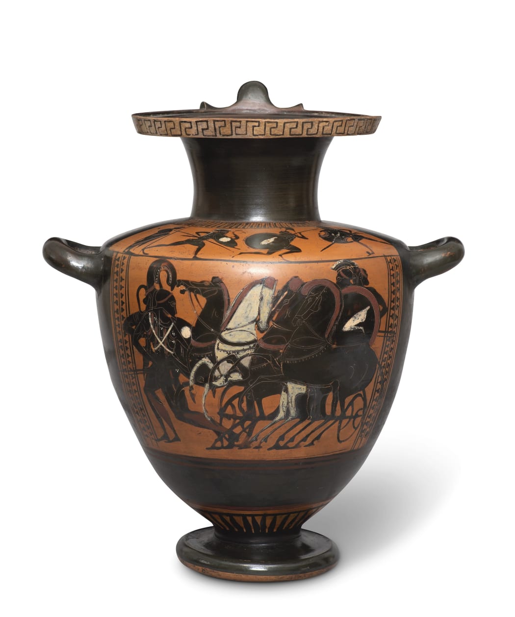 AN ATTIC BLACK-FIGURE HYDRIA, IN THE MANNER OF THE LYSIPPIDES PAINTER, circa 530 - 510 BC