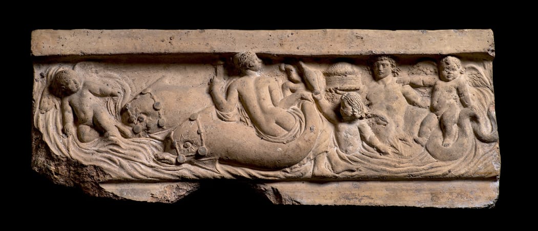 A ROMAN TERRACOTTA RELIEF OF A MARINE THIASOS, circa 1st century BC