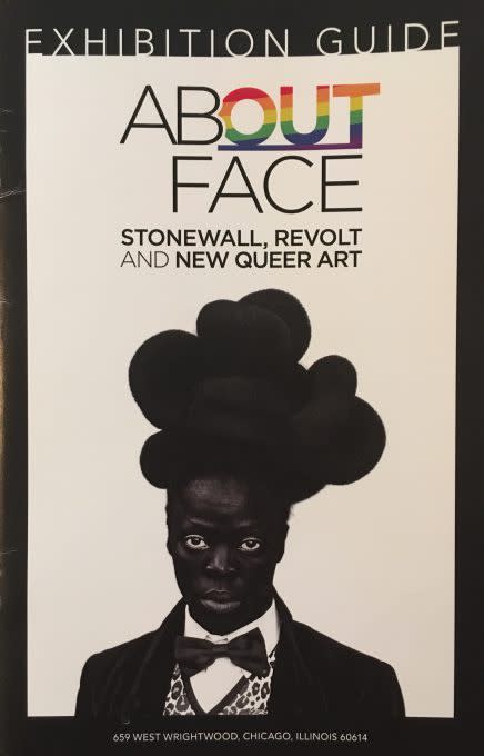 Exhibition catalogue (front view) for About Face (featured image: Zanele Muholi, Phaphama, at Cassilhaus, North Carolina, 2016, Archival pigment print, 43 3/8 in x 30 in, courtesy of Wrightwood 659.)