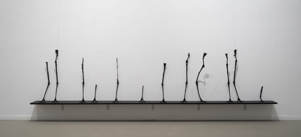 Michael Joo, DRWN, Carunculatus (12), 2015, graphite impregnated urethane, dimensions variable (acquired 2016 by Tel Aviv Museum of Art.) Photo: Elad Sarig