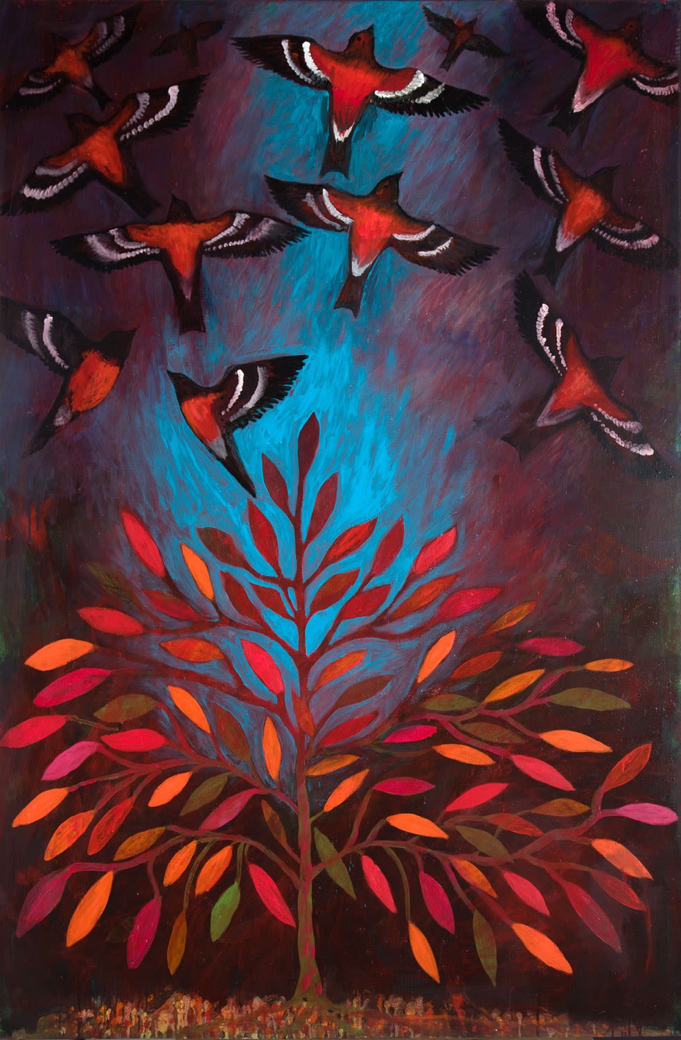 Paul Bloomer | Autumn Bramblings | oil on board | 182 x 122 cm