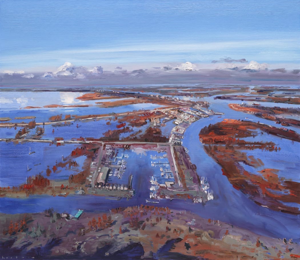 John Hartman, Venice, Louisiana, 2013, oil on canvas, 40 x 46 in.
