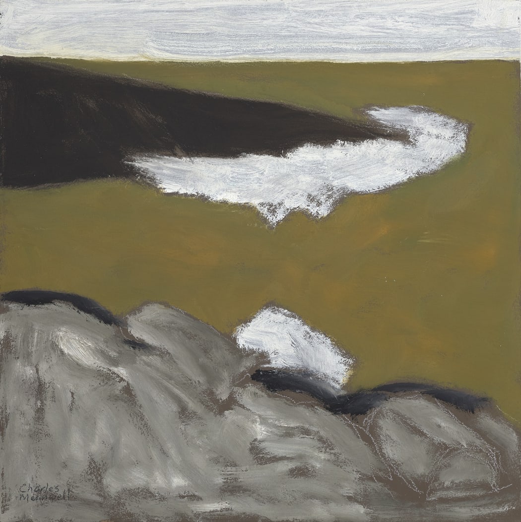 Grey Rocks, 2019, oil on panel, 13 3/4 x 13 3/4 in.
