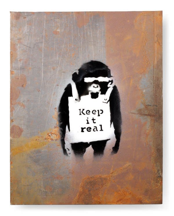 Banksy "Keep it real" small version fetches 250.000£ at Bonhams.