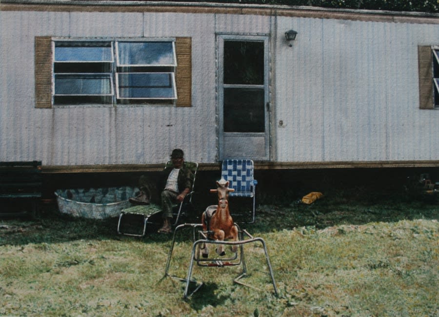 ‘Trailer with Rocking Horse’ 1974-75 watercolour on paper, 30 X 42 cm