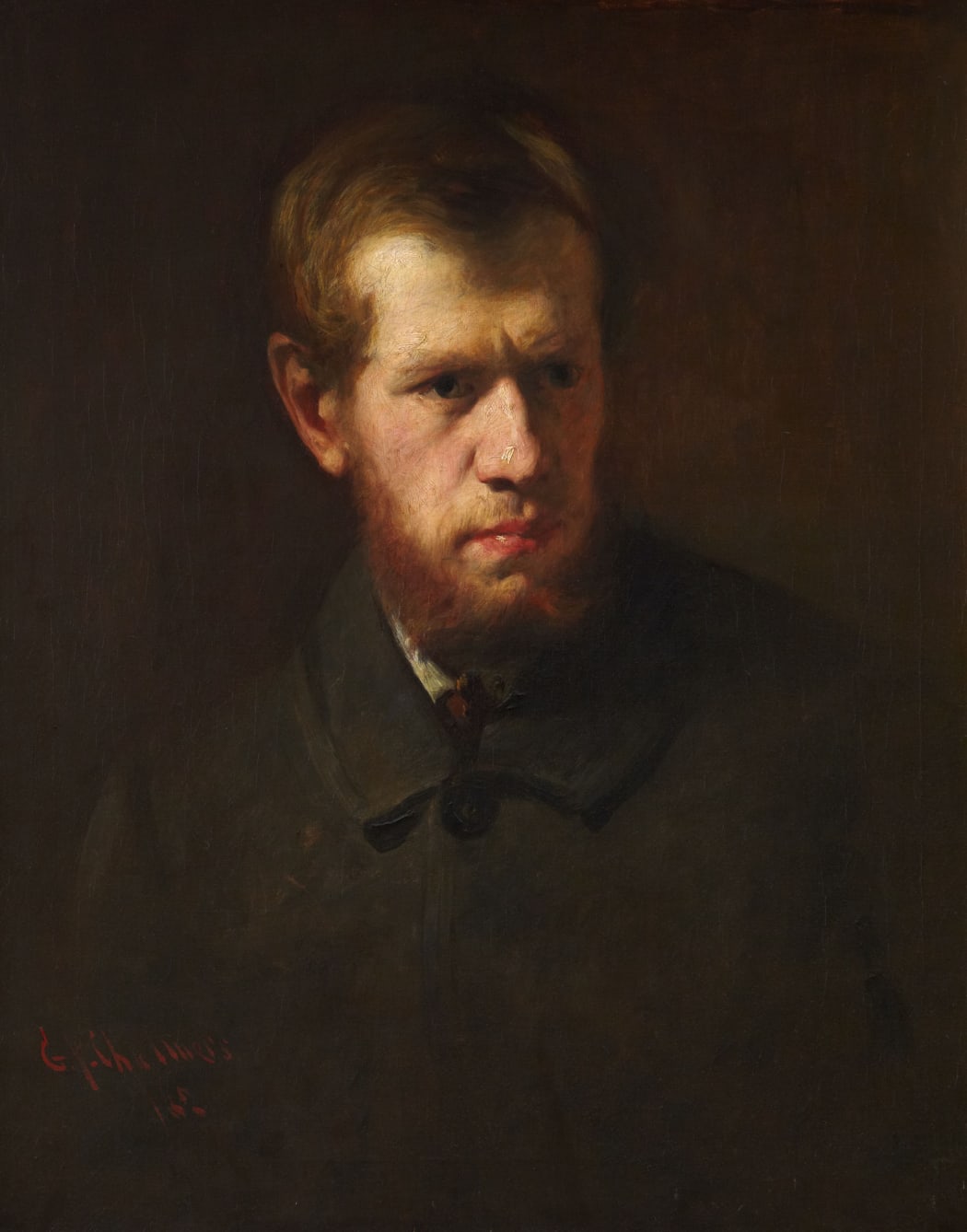George Paul Chalmers RSA, Portrait of John Pettie RA HRSA (1862). Oil on canvas.