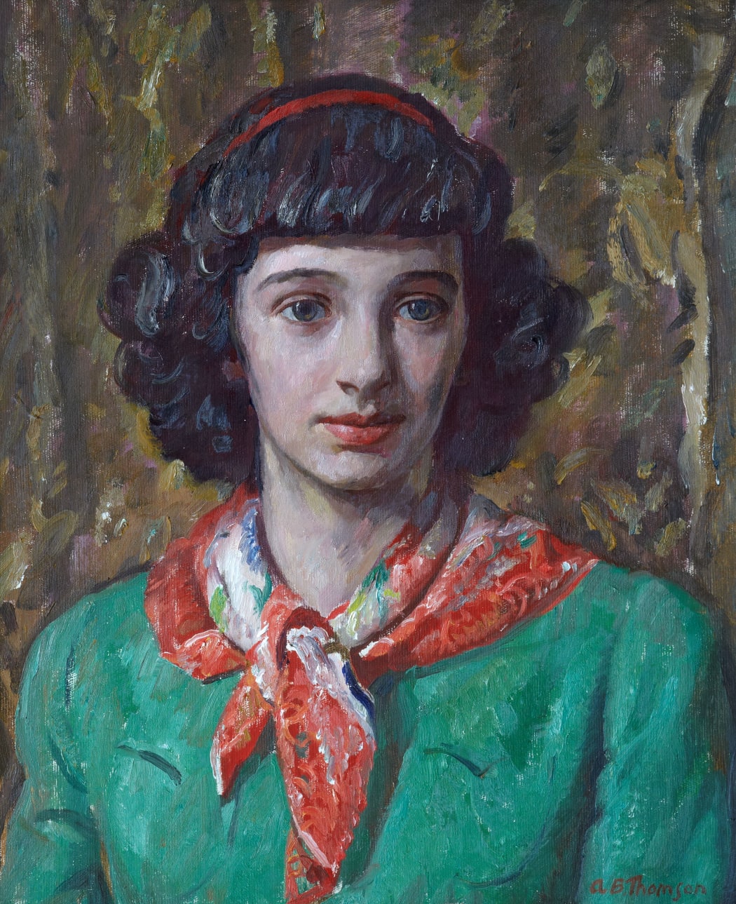 Adam Bruce Thomson OBE RSA, Head of a Girl, c.1943. Oil on canvas, RSA Thorburn Ross Memorial Fund Purchase, 1943.