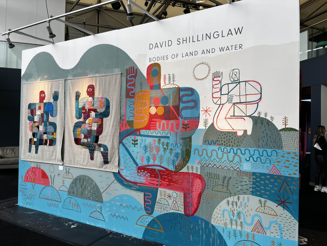 David Shillinglaw mural live painting at Affordable Art Fair Battersea Spring 2023 Turner Art Perspective Essex Art Gallery