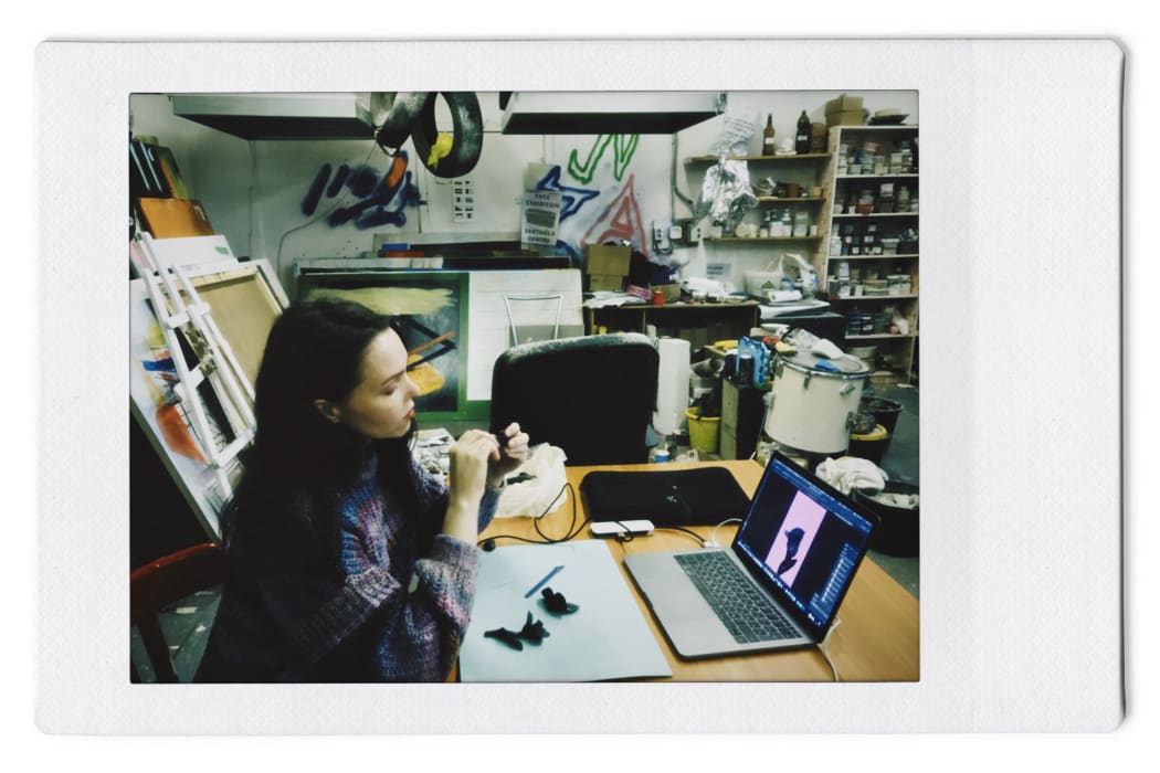 Alena Smolina in her studio