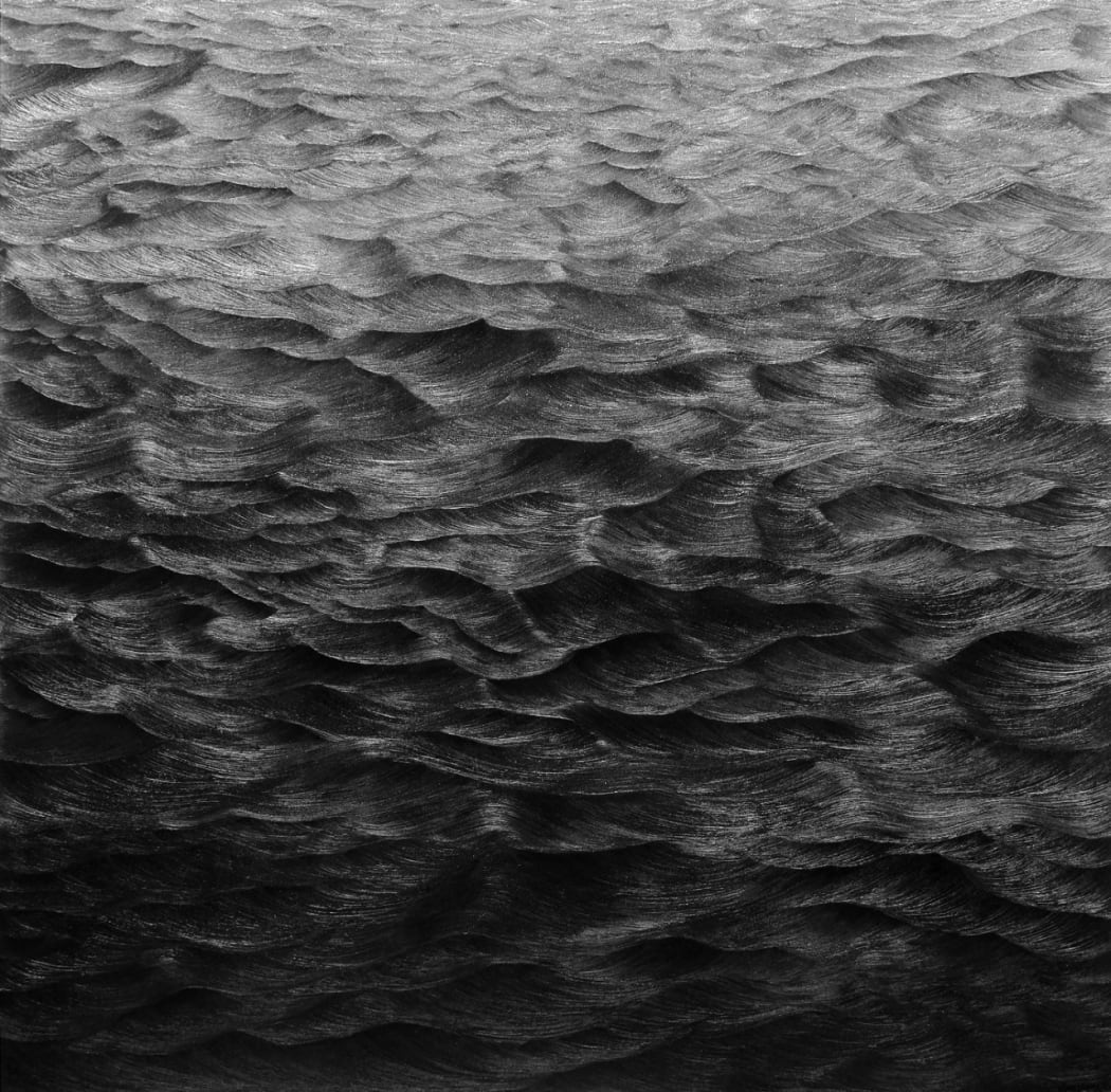 Karen Gunderson, Fast Running Silver Sea, 2018, Oil on linen, 50 x 50 in