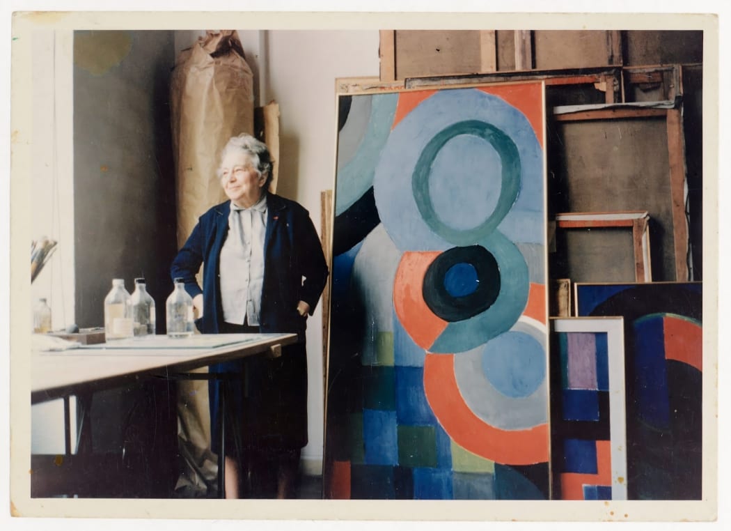 Sonia Delaunay in her studio, c. 1970. Bibliotheque Nationale de France, Paris.