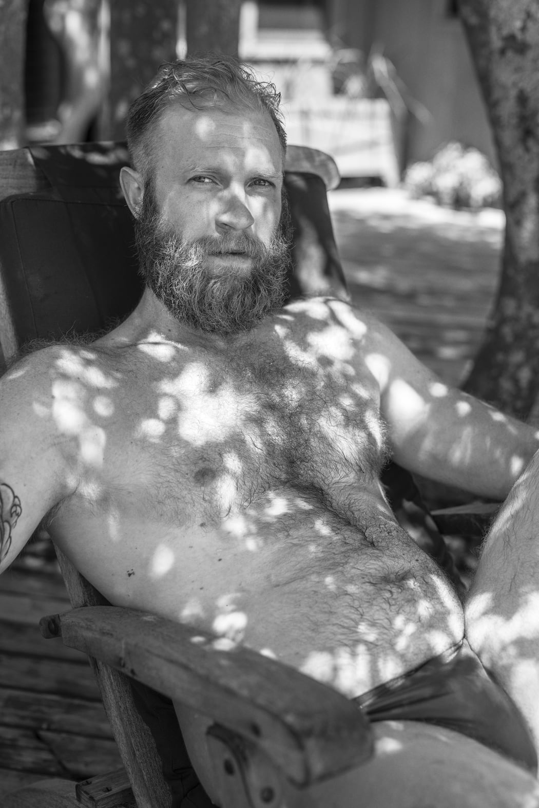 Bryson Rand. Zack in Dappled Light (Fire Island), 2019. Archival inkjet print 40 × 28 in. 101.6 × 71.1 cm. Courtesy of the artist and Zeit Contemporary Art, New York
