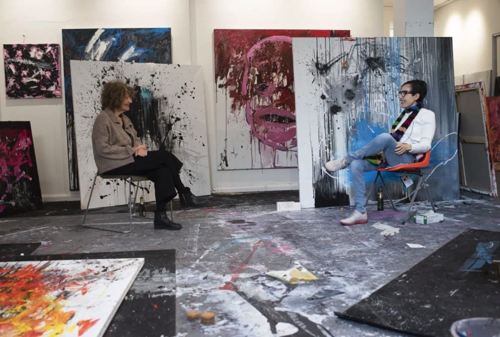 Susie Orbach in conversation with artist, Francis Aviva Blane at the artist's studio, May 2020.