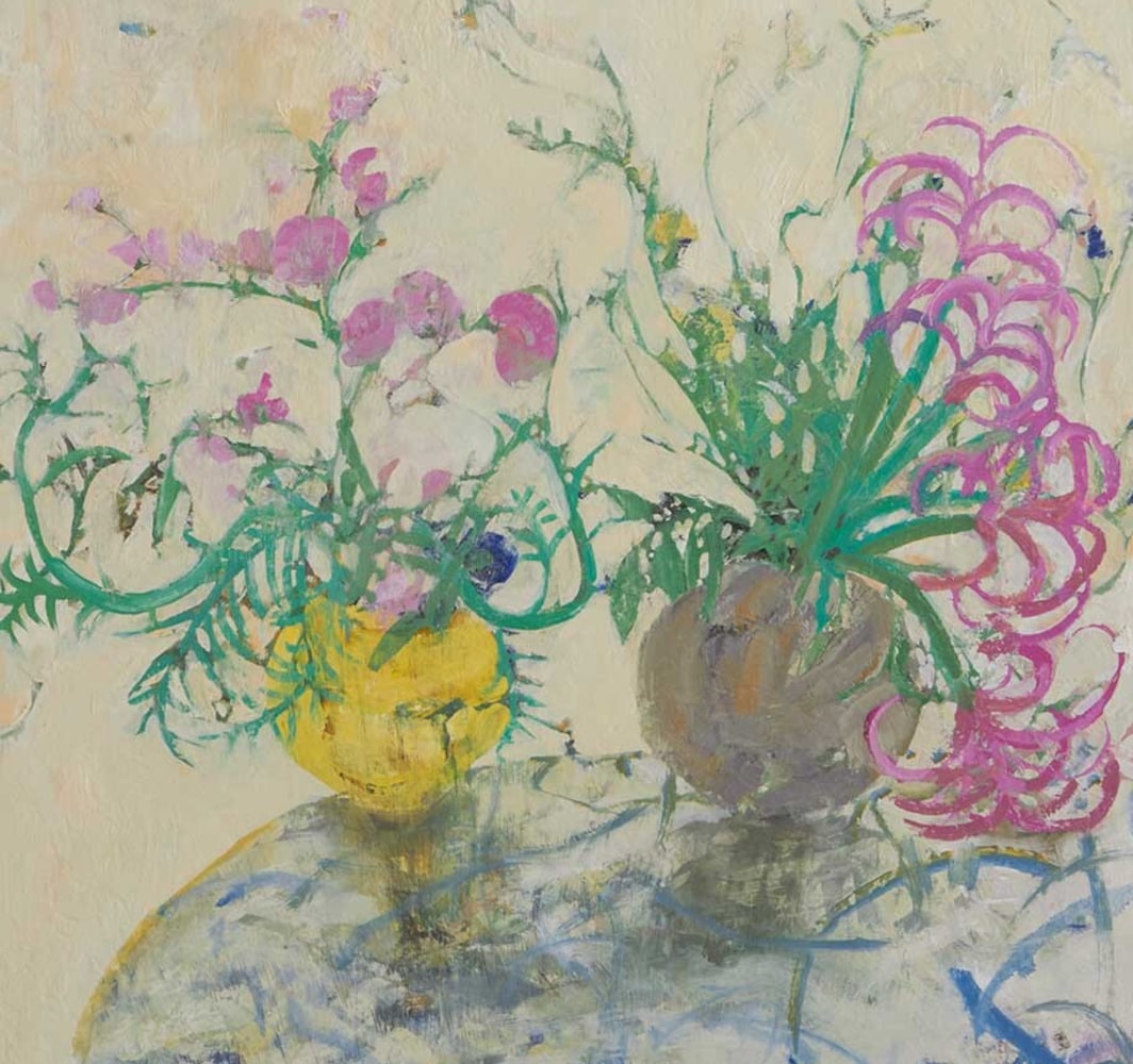 Ffiona Lewis, Garden Escapes, Oil on gesso board, 2022, 60 x 50 cm