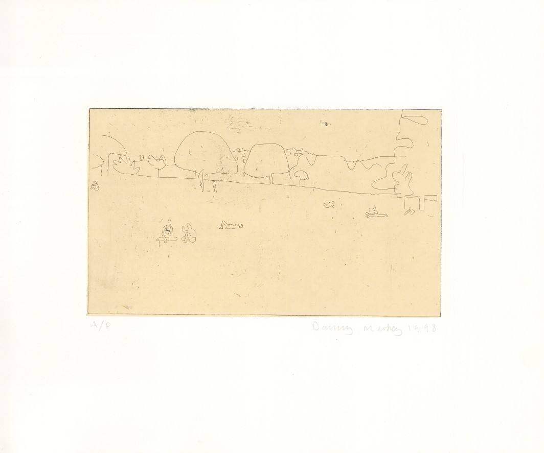 Park with Airplane and Sunbathers, 1998